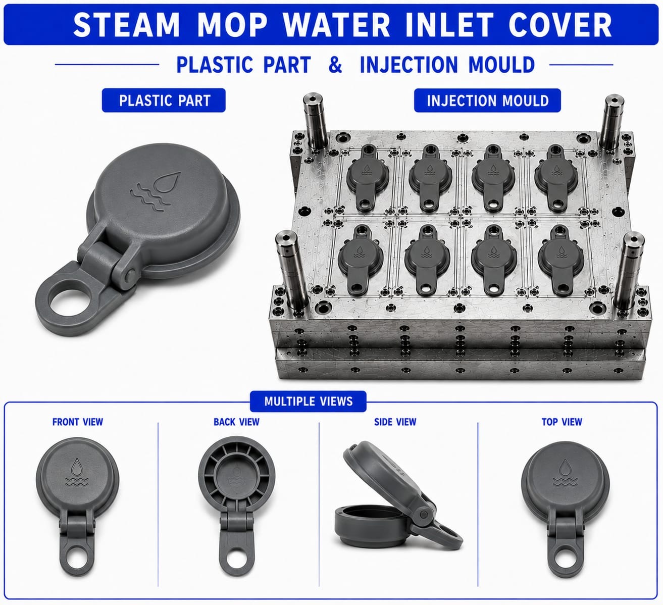 Steam Mop Plastic Water Inlet Cover Mould and Moulding Service